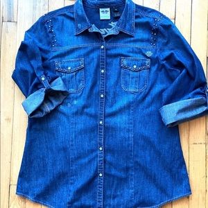 ☀️SOLD☀️Harley-Davidson Denim Shirt XL